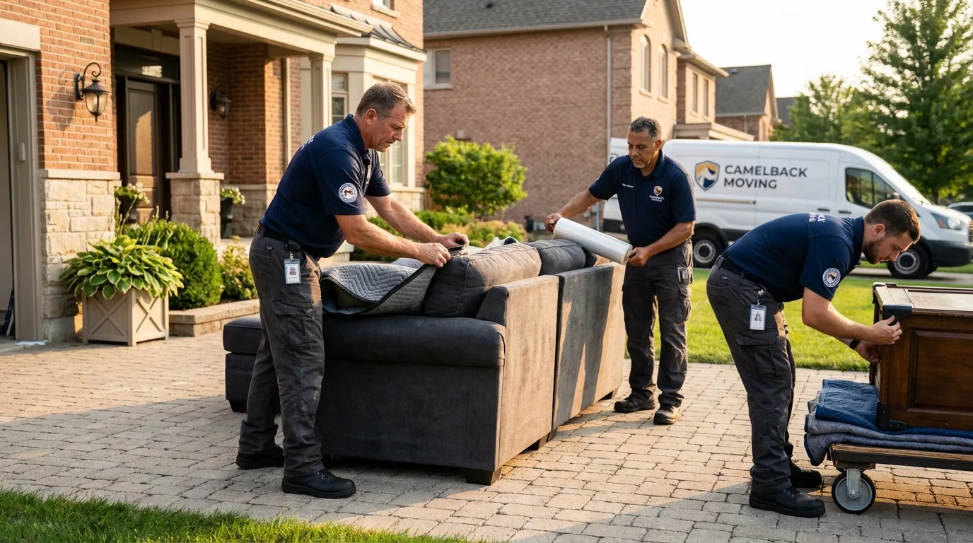 Large estate moving crew wrapping furniture in National Park, NJ
