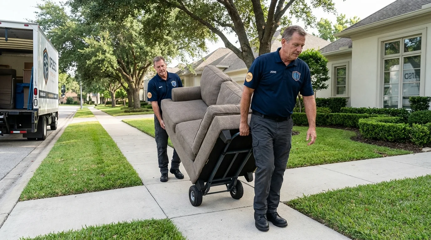 Local residential moving crew loading furniture in National Park, NJ